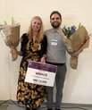 Post docs Line D. F. Nielsen and Malthe Hansen-Bruhn after they received the first price for their 3-minute pitch at the TTRN 7th conference. (Photo by Gothelf Lab)