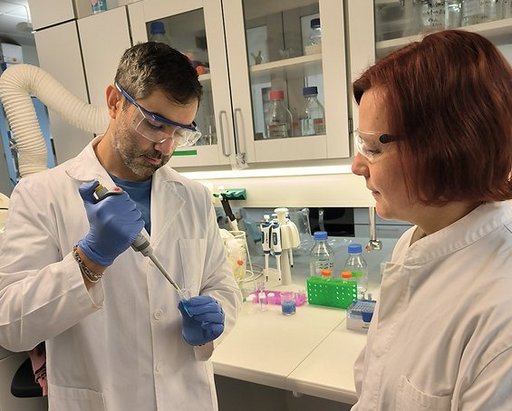 Portrait of Miguel A. Ramos Docampo and Brigitte Städler standing side by side indoors at Aarhus University.